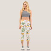 ホワイトフローラ自然ハイウェストCapris カプリレギンス (正面)
