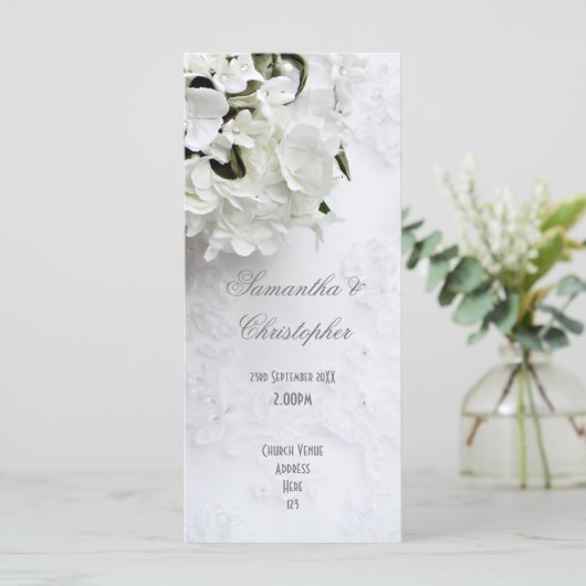 ホワイトフローラ花嫁ブーケ教会の結婚式プログラム プログラム (スタンド正面)