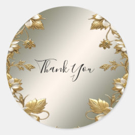 ホワイトフローラ華美金ゴールドシ結婚ール ラウンドシール