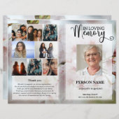 ホワイトフローラ葬儀プログラムテンプレート (正面/裏面)