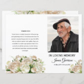 ホワイトフローラ葬儀プログラムテンプレート (正面/裏面)