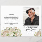 ホワイトフローラ葬儀プログラムテンプレート (正面)