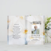 ホワイトフローラ葬儀プログラムテンプレート (スタンド正面)