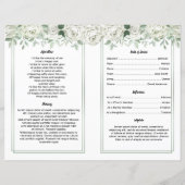 ホワイトフローラ葬儀プログラムテンプレート (裏面)