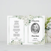 ホワイトフローラ葬儀プログラムテンプレート (スタンド正面)