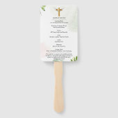 ホワイトフローラ葬式お祝いのライフハンドファン ハンドファン (裏面)