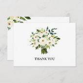 ホワイトフローラ葬式 サンキューカード (正面/裏面)