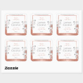 ホワイトフローラ製品パッケージラベルバラ金ゴールド スクエアシール (シート)