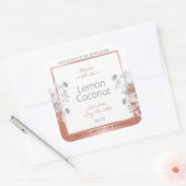 ホワイトフローラ製品パッケージラベルバラ金ゴールド スクエアシール (封筒)