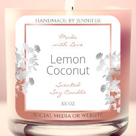 ホワイトフローラ製品パッケージラベルバラ金ゴールド スクエアシール