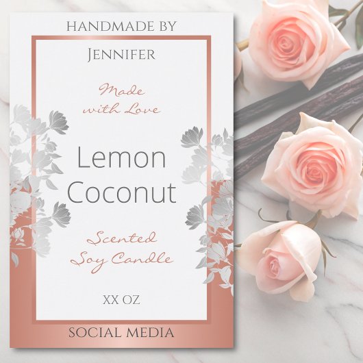 ホワイトフローラ製品パッケージラベルバラ金ゴールド フードラベル