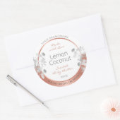 ホワイトフローラ製品パッケージラベルバラ金ゴールド ラウンドシール (封筒)