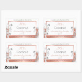 ホワイトフローラ製品パッケージラベルバラ金ゴールド 長方形シール (シート)