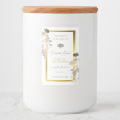 ホワイトフローラ製品パッケージングラベル金ゴールドフレーム フードラベル (正面)