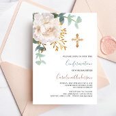 ホワイトフローラ金ゴールドクロスのラグジュアリー確認 招待状