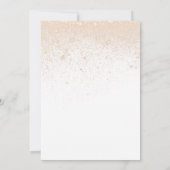 ホワイトフローラ金ゴールドブラックドレスキンセアニェラ誕生日 招待状 (裏面)