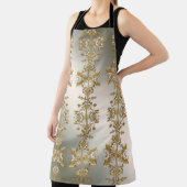 ホワイトフローラ金ゴールド華美エプロン エプロン (インサイチュ)