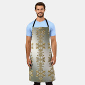 ホワイトフローラ金ゴールド華美エプロン エプロン (着用した状態)