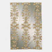 ホワイトフローラ金ゴールド華美キッチンタオル キッチンタオル (縦)