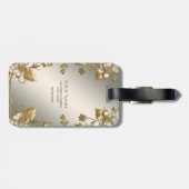ホワイトフローラ金ゴールド華美ラゲージタグ ラゲッジタグ (裏面横)