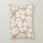 ホワイトフローラ開花モダンレトロホームデコール アクセントクッション (正面(垂直))