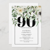 ホワイトフローラ90th Birthday Partyへの招待 招待状 (正面/裏面)