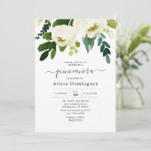 ホワイトフローラ&グリーナリーウォーターカラーキンセアニラ 招待状 (スタンド正面)