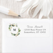 ホワイトフローラ&グリーンリー4差出人住所ラベル ラベル (インサイチュ)