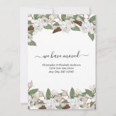 ホワイトフローラMagnoliasスクリプトの移動のお知らせ 案内状 (正面)