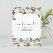 ホワイトフローラMagnoliasスクリプトの移動のお知らせ 案内状 (スタンド正面)