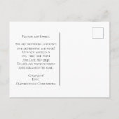 ホワイトフローラMagnoliasスクリプト引越退職 案内ポストカード (裏面)