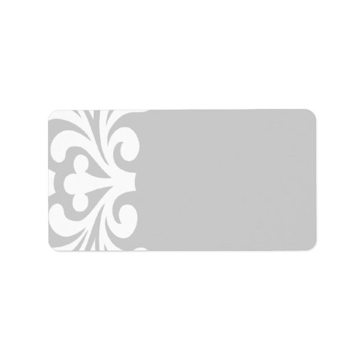 ホワイトフローリッシュシルバー空白の住所 シール (正面)