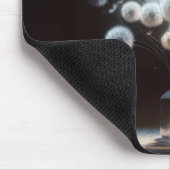 ホワイトフワフワのタンポポ マウスパッド (コーナー)