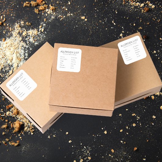 ホワイトフード安全アレルギー成分ベーカリー広場 スクエアシール