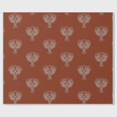 ホワイトフールオンダークゴールデンラッピング紙 ラッピングペーパー (フラット)