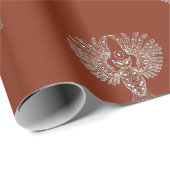 ホワイトフールオンダークゴールデンラッピング紙 ラッピングペーパー (ロールコーナー)