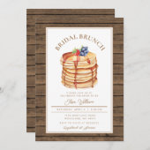 ホワイトフ素朴ルーツパンケーキブライダルシャワーブランチ 招待状 (正面/裏面)