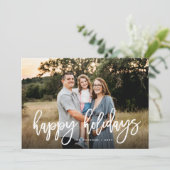 ホワイトブはっきりしたラシのクリスマスフォトハッピー シーズンカード (スタンド正面)