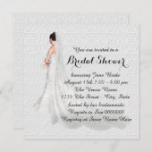 ホワイトブライダルシャワー 招待状 (正面/裏面)