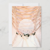 ホワイトブライダルドレスとバラブライダルシャワー 招待状 (裏面)