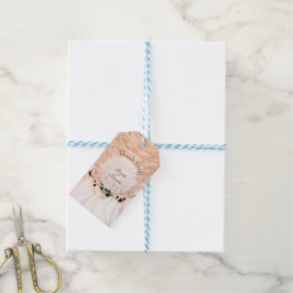 ホワイトブライダルドレスとバラ結婚ズ ギフトタグ