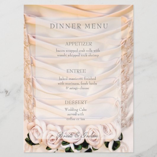 ホワイトブライダルドレスバラ結婚ズメニュー メニュー (正面)