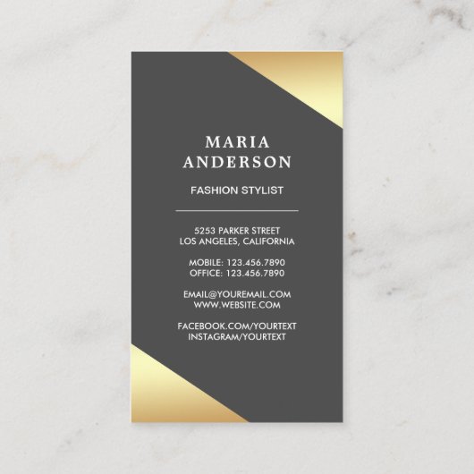 ホワイトブライダルドレス型枠マネキンファッションスタイリスト 名刺 (裏面)