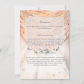 ホワイトブライダルドレス、バラ結婚ズの方向 招待状 (正面)