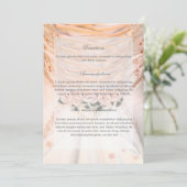 ホワイトブライダルドレス、バラ結婚ズの方向 招待状 (スタンド正面)