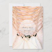 ホワイトブライダルドレス、バラ結婚ズの方向 招待状 (裏面)