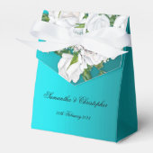 ホワイトブライダルバラオンターコイズ結婚ズ フェイバーボックス (正面サイド)