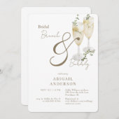 ホワイトブライダルブランチ&バブリーシャワー 招待状 (正面/裏面)