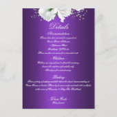 ホワイトブライダルブーケパープル結婚ズ エンクロージャーカード (正面)