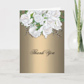 ホワイトブライダルローズ結婚ブーケ金ゴールド カード (正面)